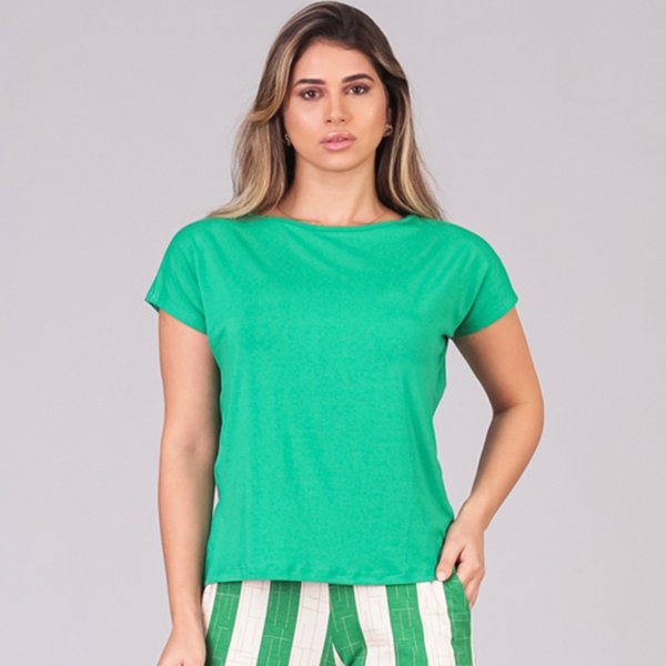 Blusa M/C Soltinha B’Bonnie Arielle Verde Bandeira | B'Bonnie