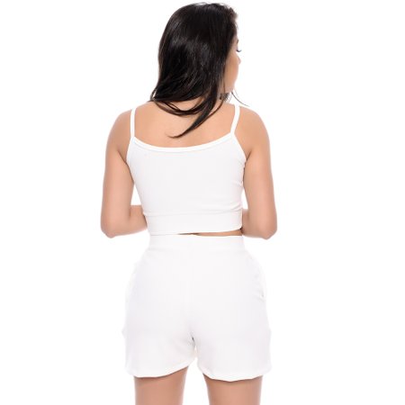 Conjunto Cropped e Shorts Saia B'Bonnie Kiara/Belle Off White