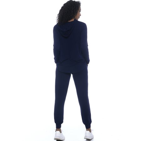 Conjunto Calça e Blusa com Capuz B’Bonnie Suellen Azul Marinho