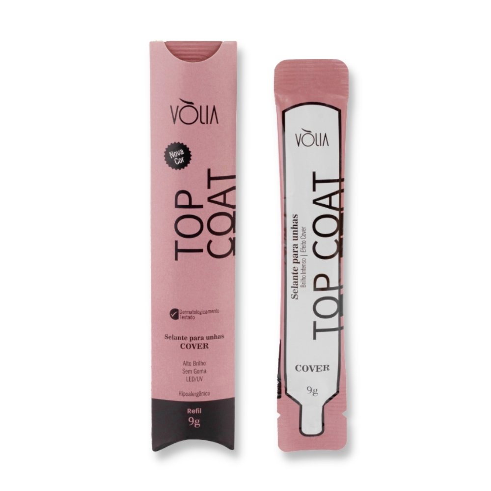 Top Coat Colorido Pink ou Cover - Vòlia 9g