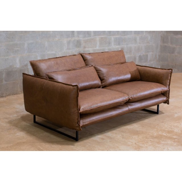 Sofá 2 e 3 Lugares em Couro (1,00 x 1,90 x 0,85m) Plamacol