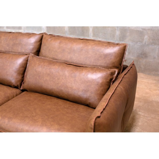 Sofá 2 e 3 Lugares em Couro (1,00 x 1,90 x 0,85m) Plamacol