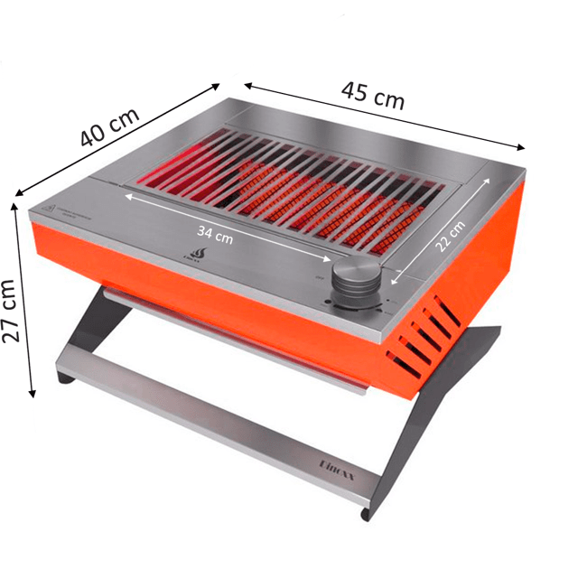 Dinoxx - Churrasqueira a gás portátil DXX 200 ON TOP - Laranja 