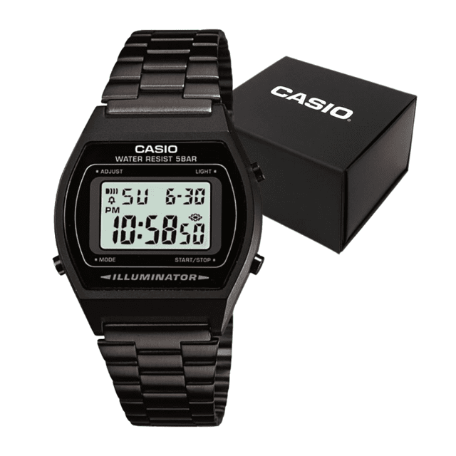 RELÓGIO MASCULINO CASIO VINTAGE PRETO À PROVA D'ÁGUA 50M B640WB-1ADF-SC ...