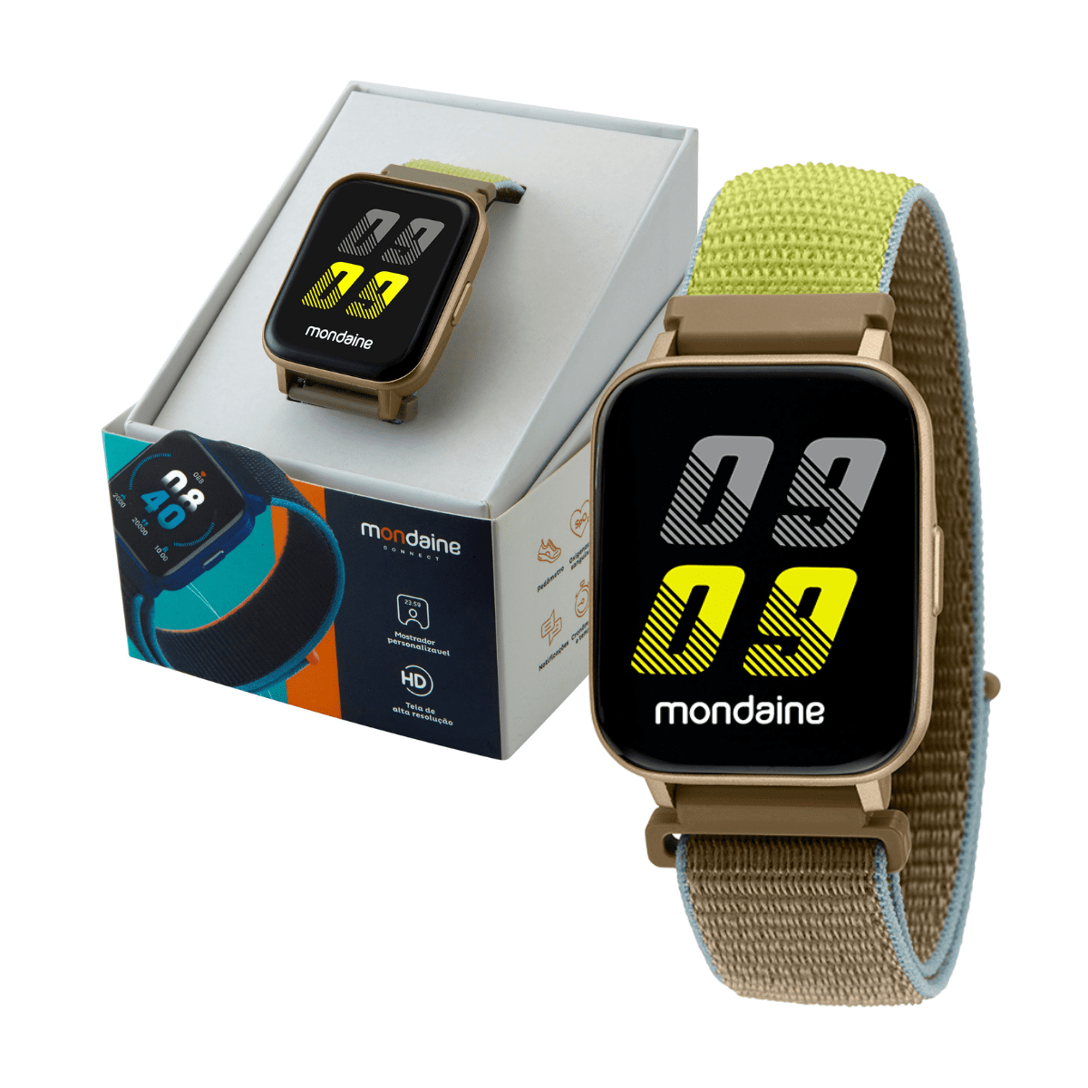 REL GIO SMARTWATCH INTELIGENTE MONDAINE PROVA D GUA TELA HD