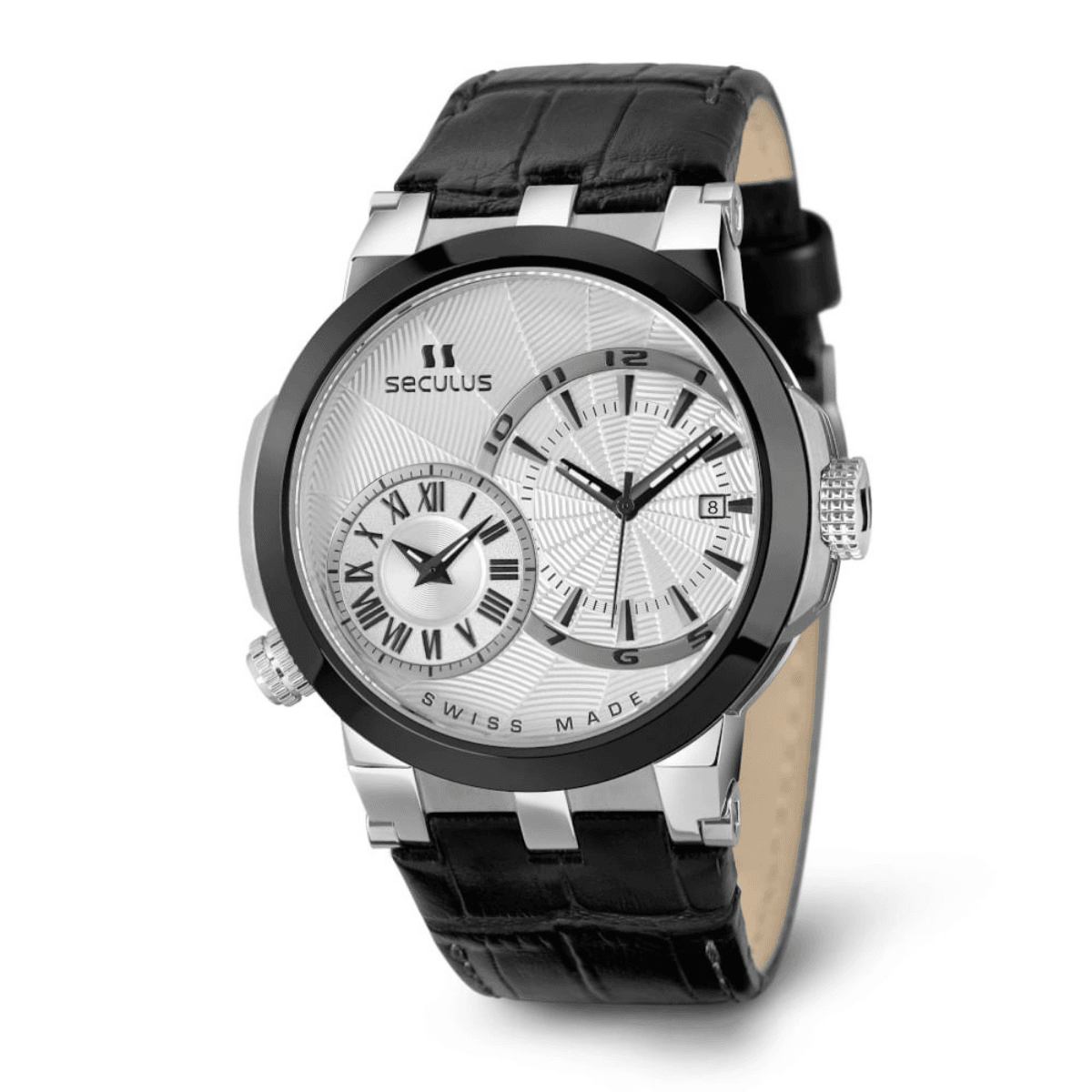 Relógio Masculino Seculus Swiss Made Preto À Prova D'Água 100M ...