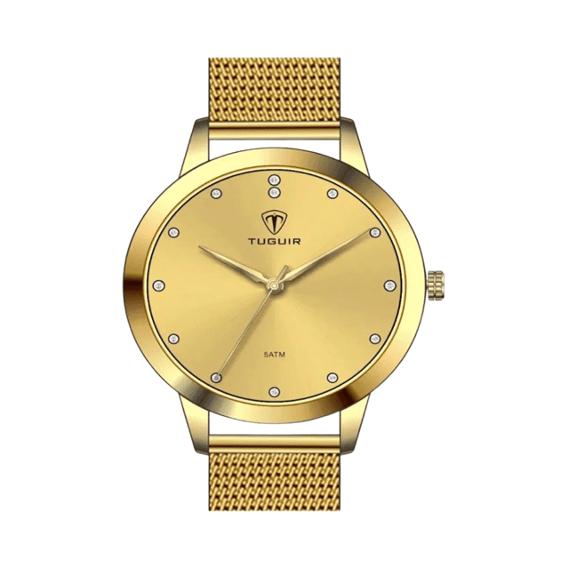 Relógio Feminino Dourado - Noble Mia + Brinde