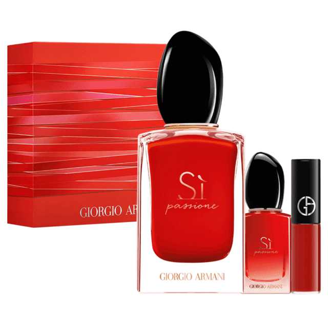 PERFUME FEMININO SI PASSIONE GIORGIO ARMANI EDP 50 ML + MINI 7ML E BATOM  LÍQUIDO | La Partier