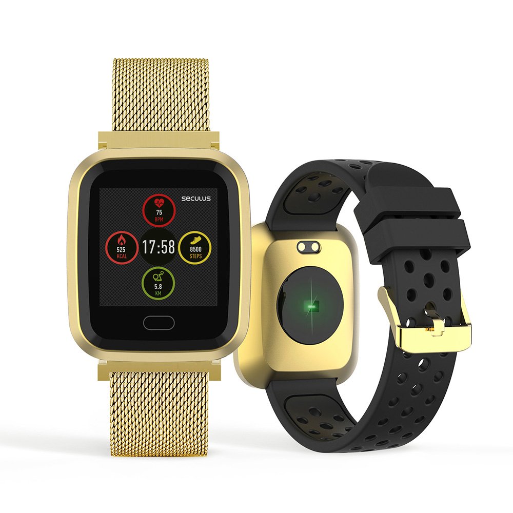 smartwatch dourado masculino