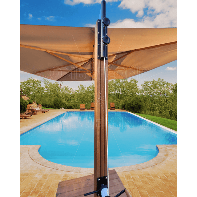 Ombrelone Super Solare Lateral Giratório Quadrado com Floreira