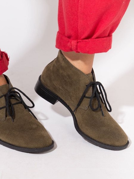 botas de camurça cano curto