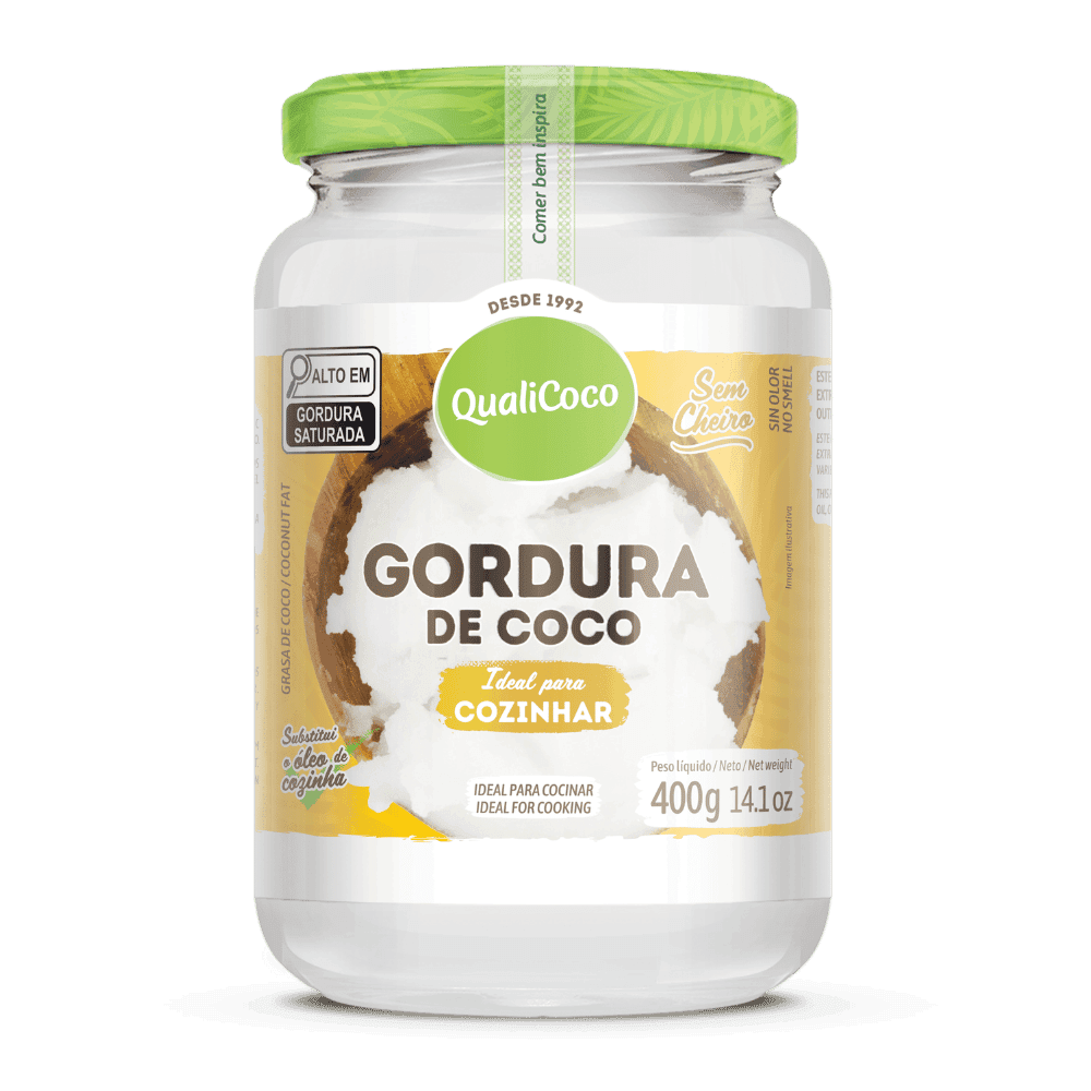 Gordura de Coco QualiCoco 400g – Versátil e de Rápida Absorção