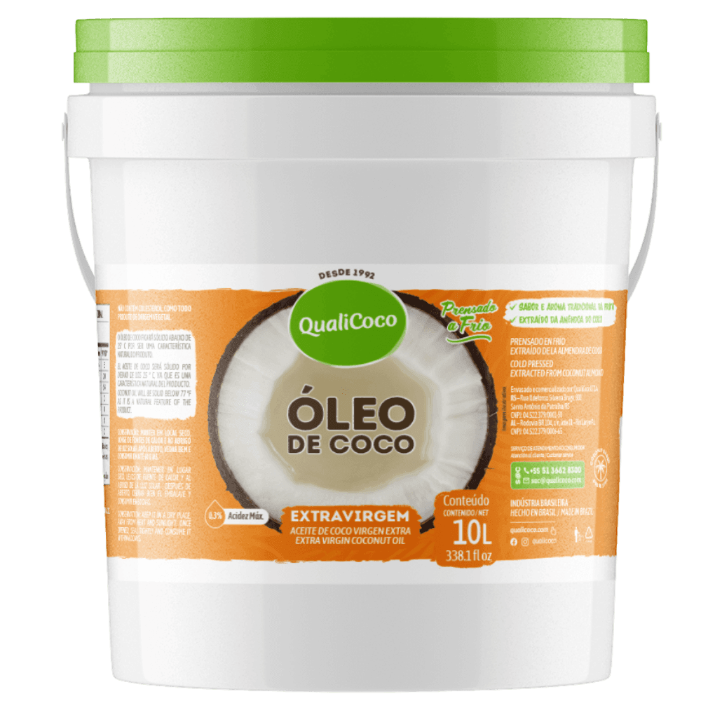 Óleo de Coco Extravirgem QualiCoco 10L – Natural e Prensado a Frio