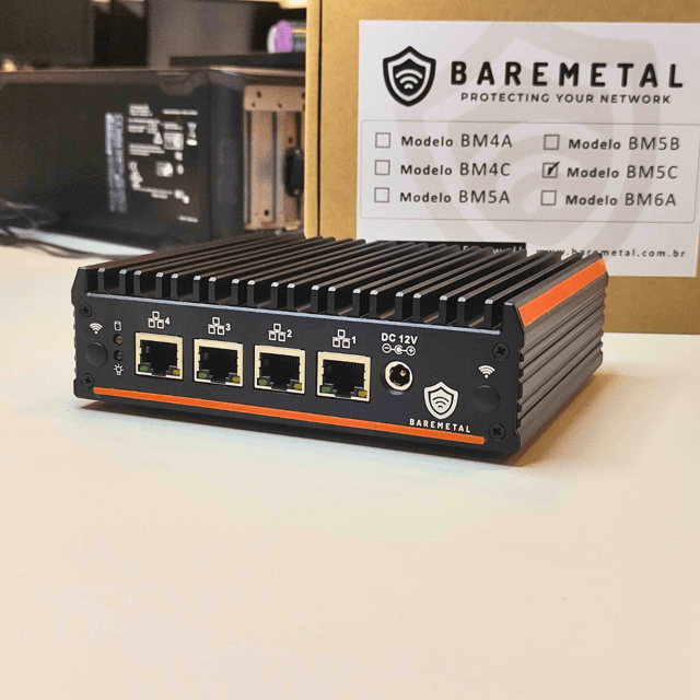 Appliance Firewall pfSense com AES-NI BM5C+ PLUS 4 Portas Gigabit