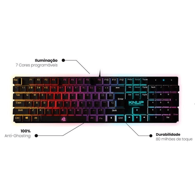Teclado Mecânico Gamer Madset Rgb Blue Abnt2 Knup KP-TE114 | Supremo ...
