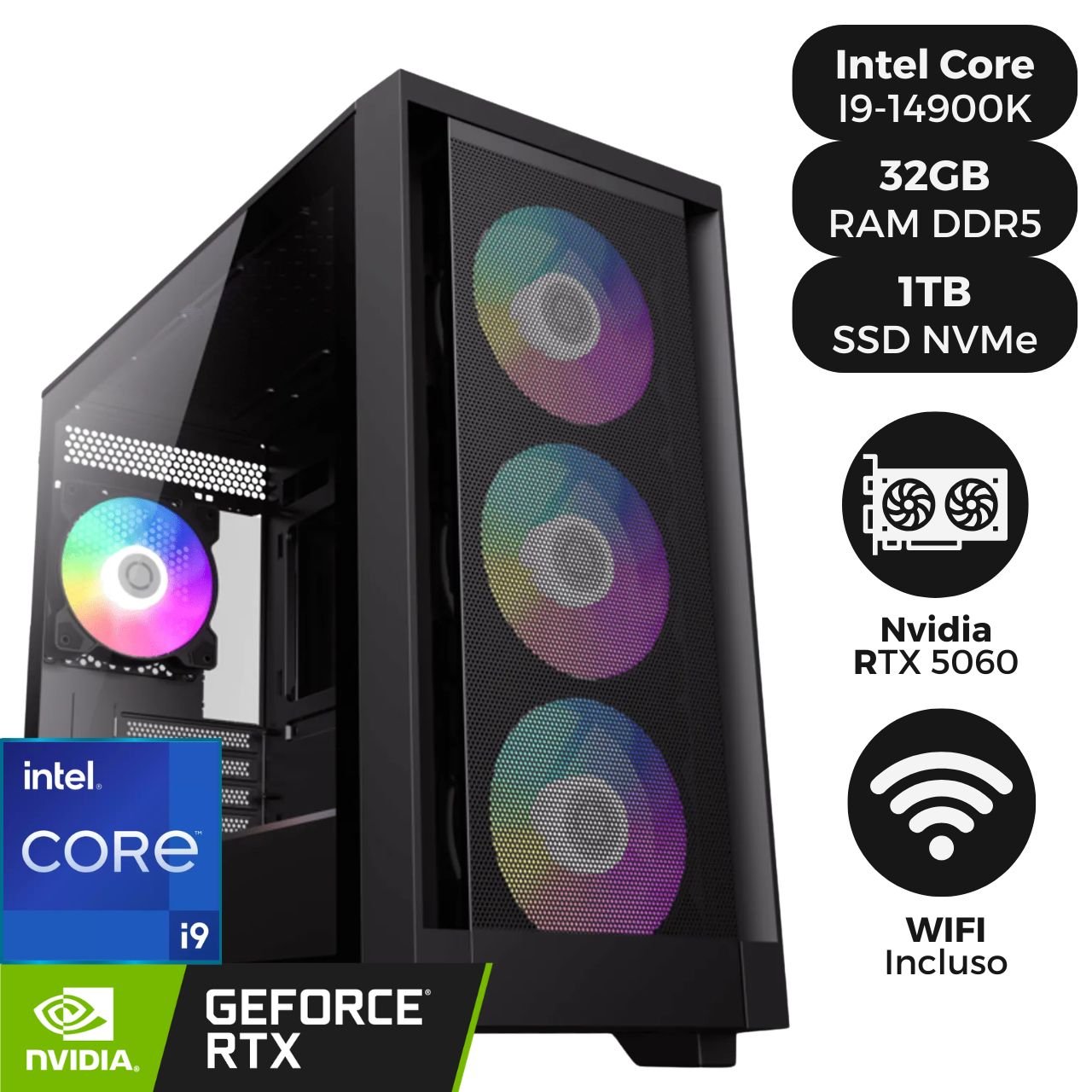 Computador Gamer com Processador Intel Core i9 14900k - 32GB de