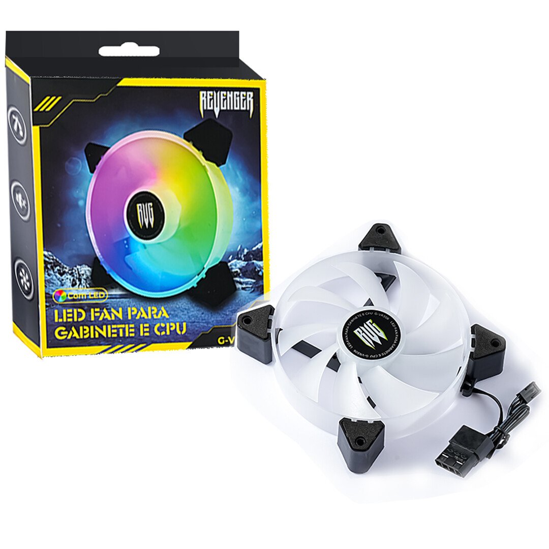 Cooler FAN 120mm com Led RGB REVENGER - G-VR306 | Supremo Informática