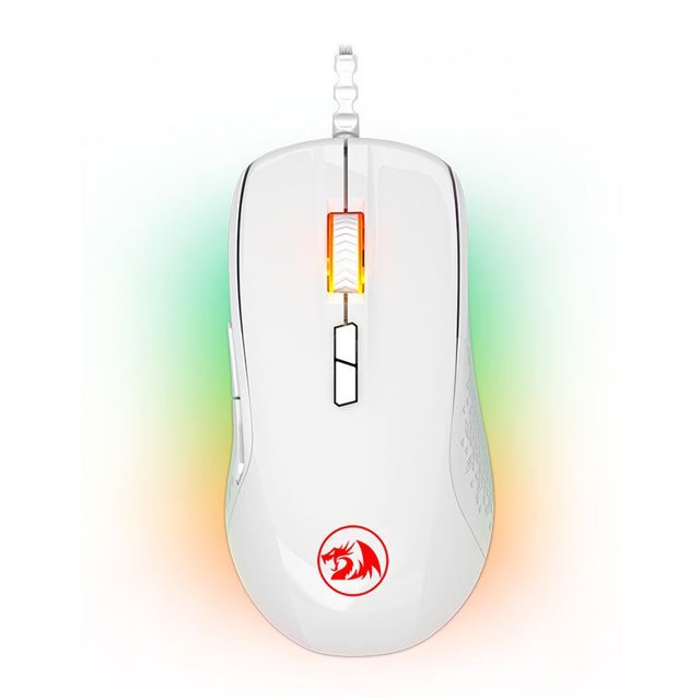 Mouse Gamer Redragon Stormrage, RGB, 10000DPI, 7 Botoes, Branco, M718W-RGB
