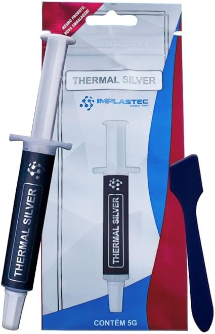 Pasta Térmica Thermal Silver Implastec, Condutividade 1.6W/m.K