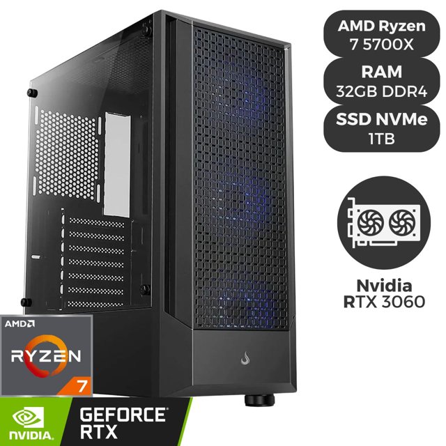 Pc Gamer com AMD Ryzen 7 5700X, Placa de Vídeo Nvidia RTX3060 12GB ...