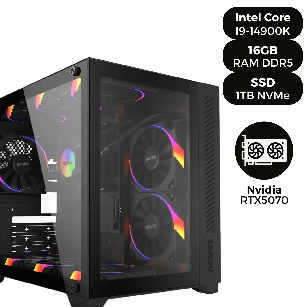 Pc Gamer Top de linha com Intel Core I9-14900K, 16GB RAM ddr5, RTX5070 ...