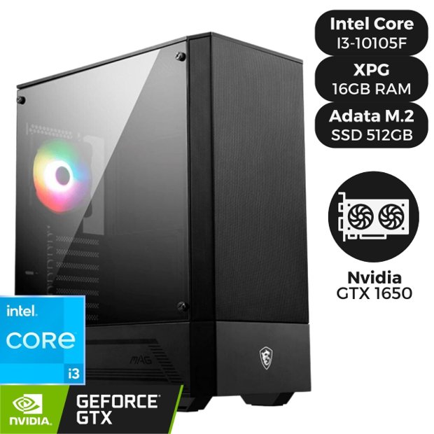 Pc Pichau Gamer, Intel i3-10100F, GeForce GTX 1650 4GB, 16GB DDR4