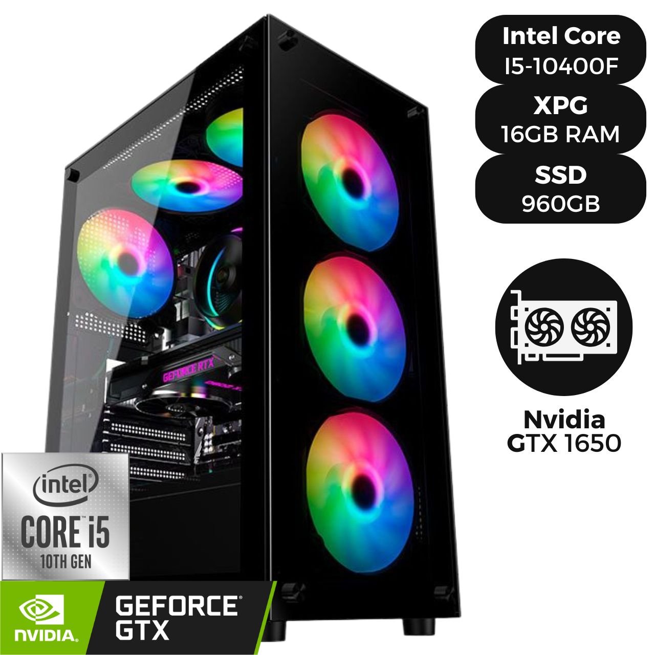 PC Gamer com Intel Core I5-10400F, NVIDIA GeForce GTX1650 4GB, 16GB RAM ...