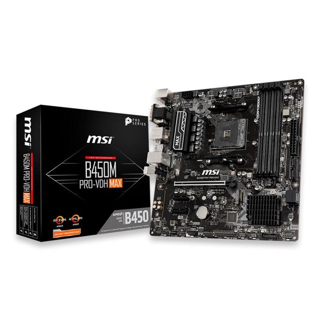 Placa Mãe Msi B450m Pro-Vdh Max, AMD AM4, Matx, DDR4, Chipset B450 - 911-7a38-063