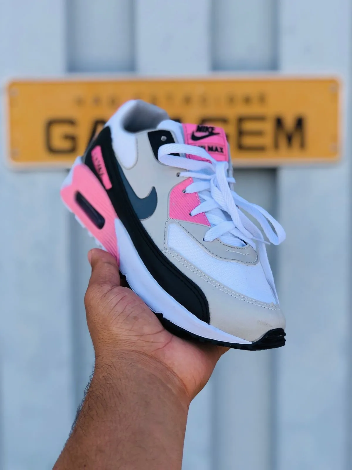 AIR MAX 90 FEM BRANCO/ROSA Wolf Premium