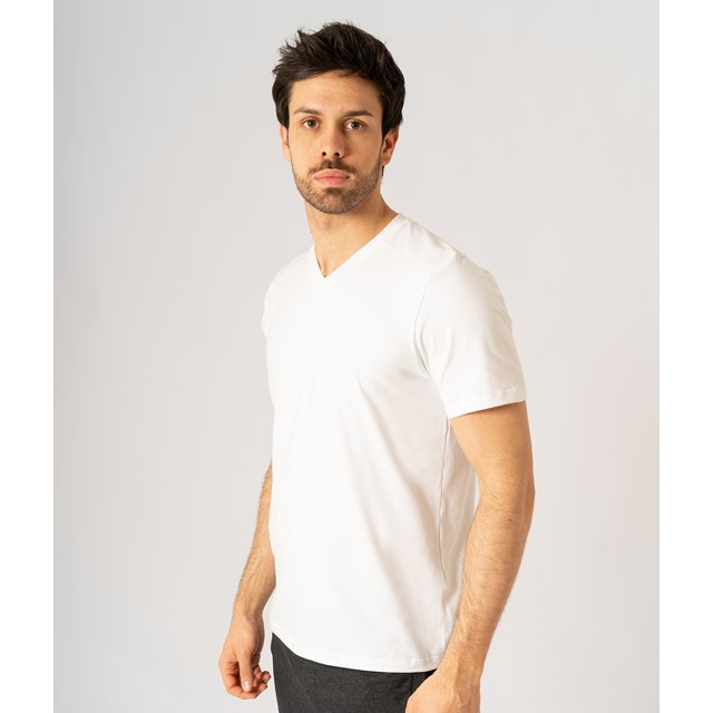 Camiseta Algodão Egípcio Gola V Masculina