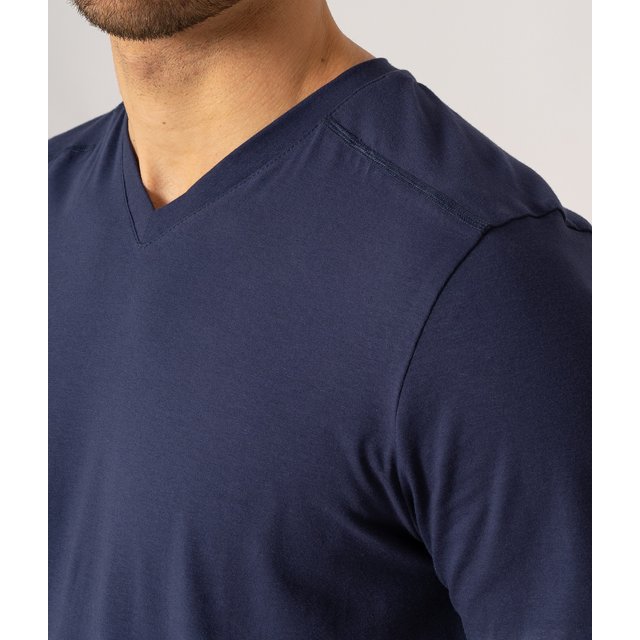 Camiseta Algodão Egípcio Gola V Masculina