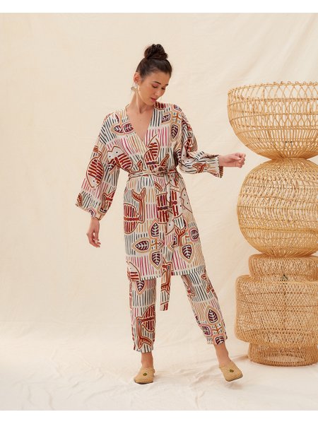 Kimono Bordado Trópikos Off