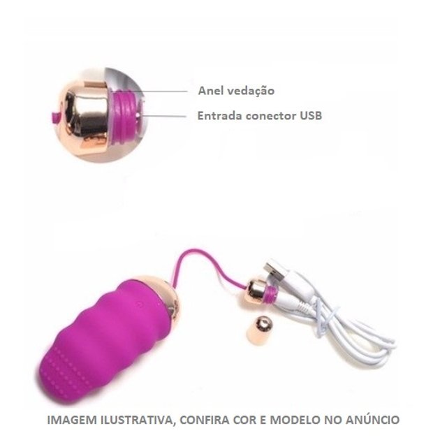 Bullet Vibrador Silicone Recarregável USB com Controle S/ Fio Rose