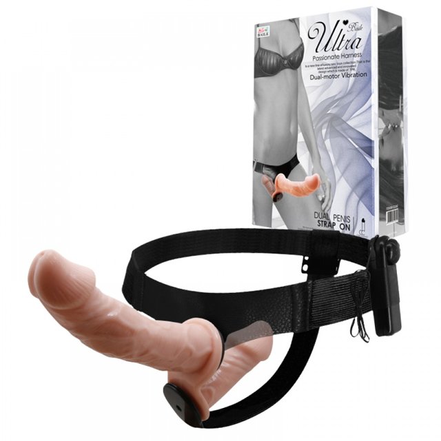 Cinta com Pênis e Plug com Vibrador 17 x 4,5cm Strap On