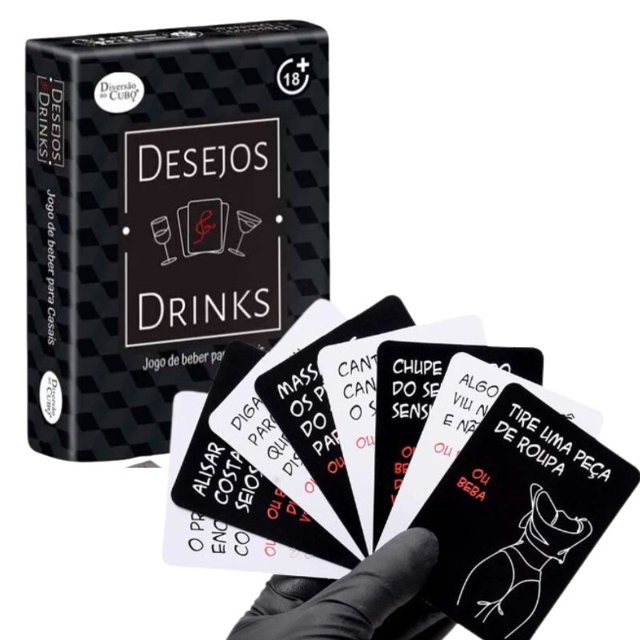 Desejos e Drinks Jogo de Beber Para Casais 50 Cartas