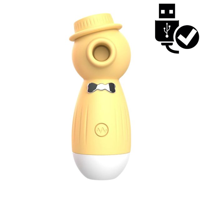 Estimulador de Clitóris e Mamilos Billy com Sucção USB Amarelo