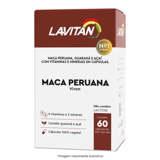Lavitan Viron Suplemento Vitamínico com Maca Peruana 60 Cápsulas