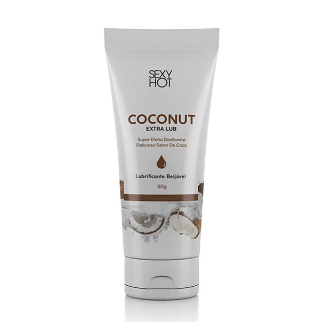 Coconut Extra Lub 60g Gel Lubrificante Super Efeito Deslizante Sabor de Coco