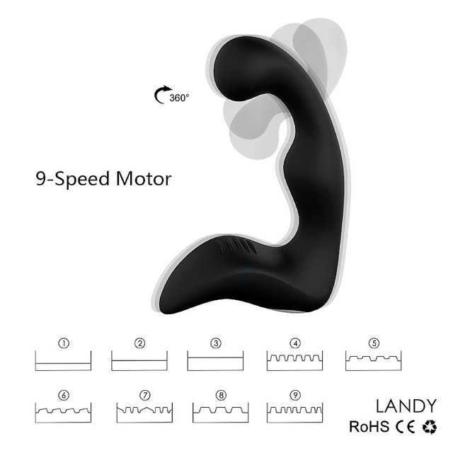 Massageador de Próstata Triplo com 9 Modos Vibração Recarregável USB