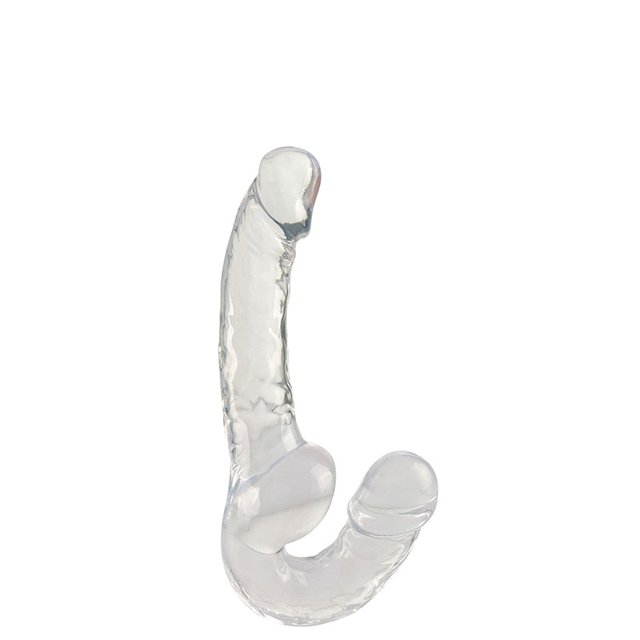 Penetrador Strapless com Plug Vaginal Incolor com 23,5 x 3,6cm
