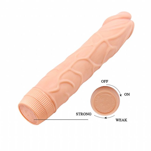 Pênis com Vibrador Barbara em Soft Skin com 22,5 x 4,5 cm