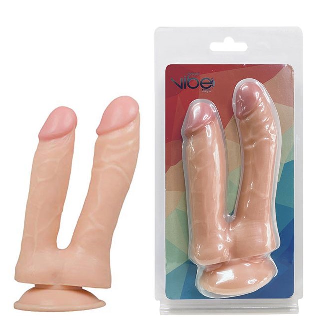 Pênis Duplo Dildo Macio com Ventosa Good Vibe