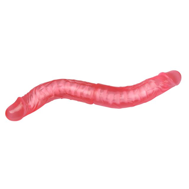 Pênis Duplo Double Dong Rosa com Vértebras 35 x 4 cm