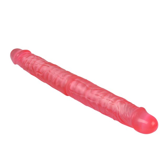 Pênis Duplo Double Dong Rosa com Vértebras 35 x 4 cm