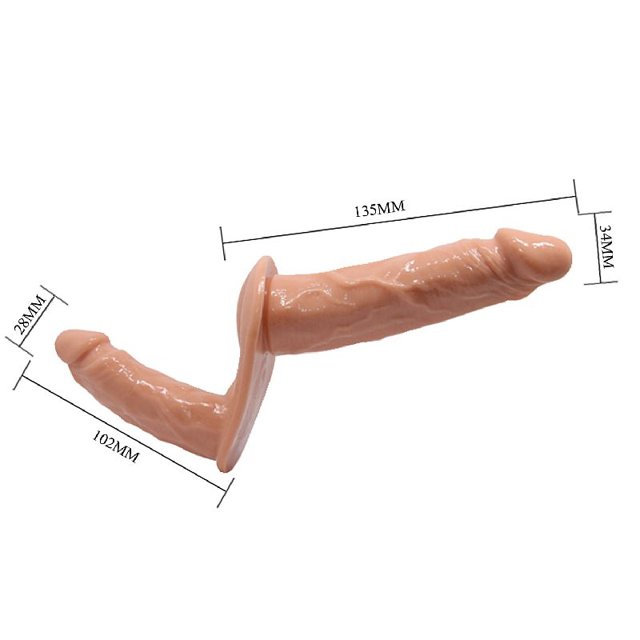 Pênis e Plug Vaginal com Cinta Strap On Pênis Duplo