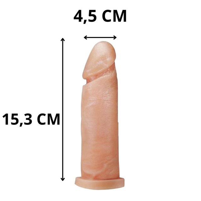 Pênis Realístico cor Pele com 15,3 x 4,5 cm