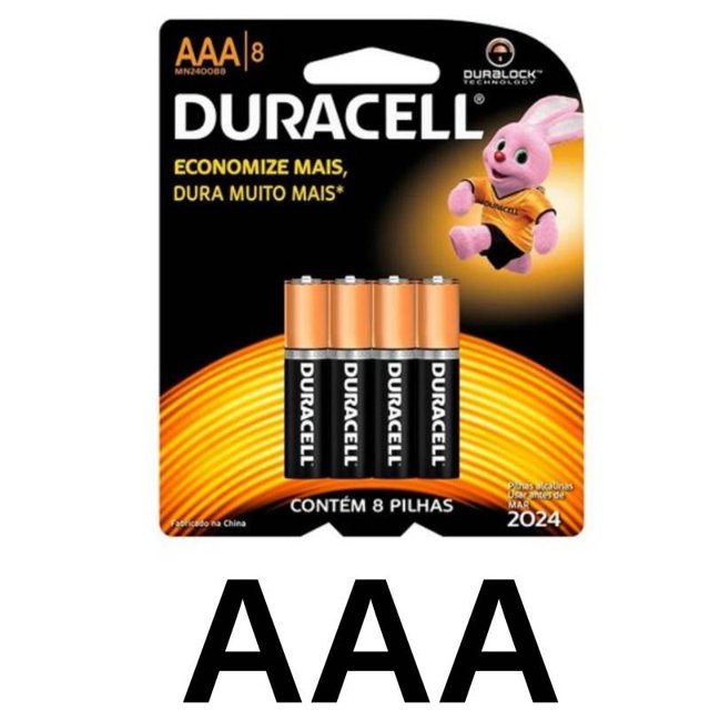Pilha Alcalina Duracell Palito Modelo AAA com 4 unidades