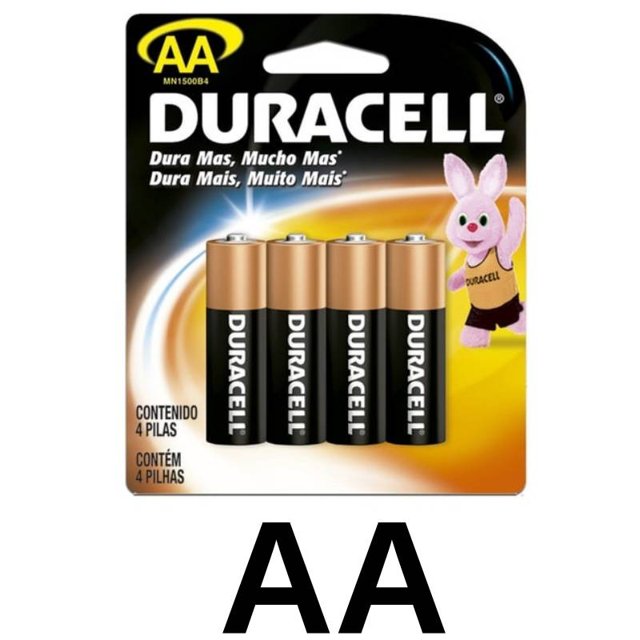Pilha Alcalina Duracell Pequena Modelo AA com 4 unidades