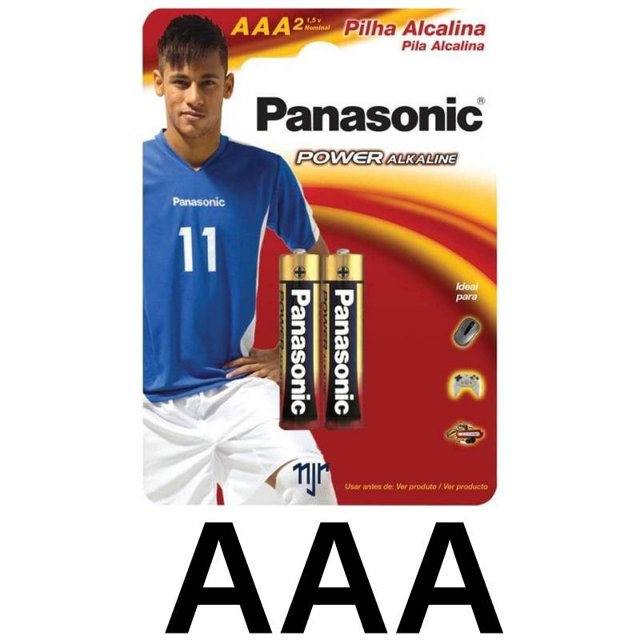 Pilha Alcalina Panasonic Palito Modelo AAA com 2 Unidades
