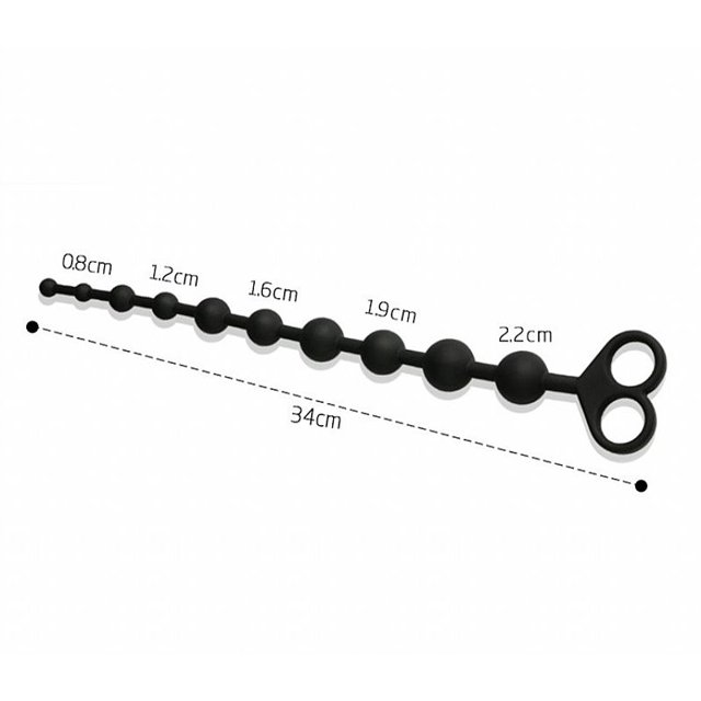 Plug Anal Bolinha Escalonado Silicone 34cm Dilatao Sex Shop | Hot Sex Shop